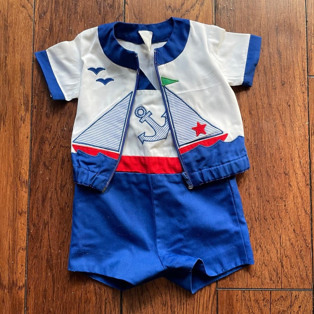 Vintage Baby Sailor Outfit 18 Months